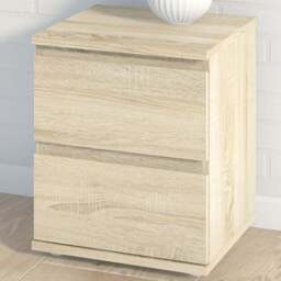 Florence 2 Drawer Oak Bedside Table - Wood - Furniture to Go - Wilko - thumbnail 1