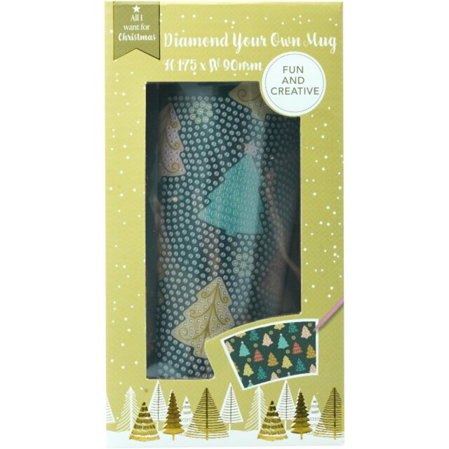 Diamond Your Own Mug KitGreen - All I Want For Christmas - Wilko - image 1
