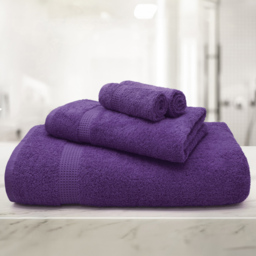 Mayfair Egyptian Cotton Purple Bath Towel Set of 2 - Wilko - thumbnail 3