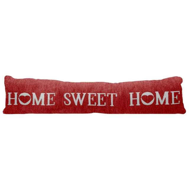Velosso Red Home Sweet Home Draught Excluder - Size: 24 x 90 x 10cm - Wilko - image 1
