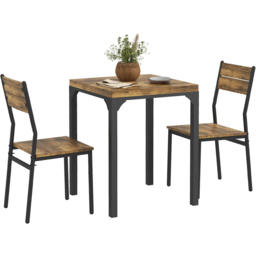 HOMCOM 2 Seater Compact Dining Set Rustic Brown - Wilko - thumbnail 3