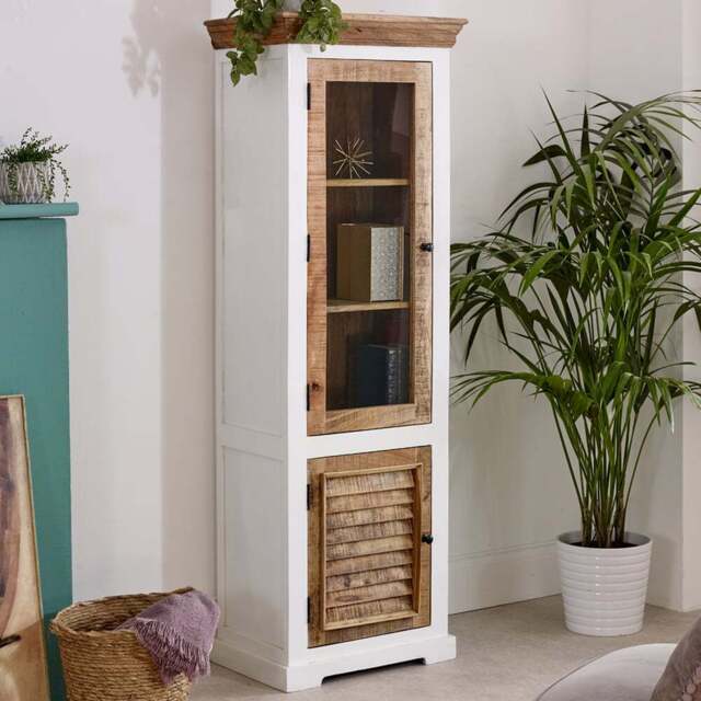 Brooklyn Alfie 2 Door Wooden Display Cabinet - Brown - Wilko - image 1