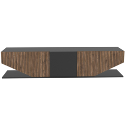 Decorotika Pearl 3 Door 2 Shelf Black and Alina Modern TV Unit - Size: 40 x 180 x 30cm - Multi - Wilko - thumbnail 3