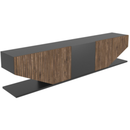Decorotika Pearl 3 Door 2 Shelf Black and Alina Modern TV Unit - Size: 40 x 180 x 30cm - Multi - Wilko - thumbnail 4