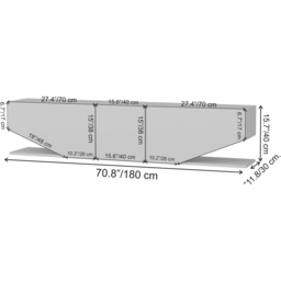 Decorotika Pearl 3 Door 2 Shelf Black and Alina Modern TV Unit - Size: 40 x 180 x 30cm - Multi - Wilko - thumbnail 7
