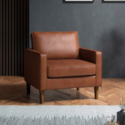 Bexhill 4 Seater Tan Faux Leather Sofa Suite - Brown - Wilko - thumbnail 7