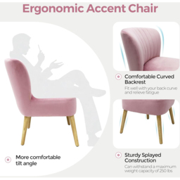 Alivio Pink Breathable Fabric Ergonomic Accent Chair - Size: Single - Wilko - thumbnail 7