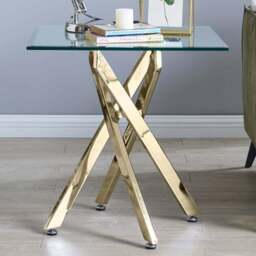 Furniturebox Tavalo Gold Side Table - Size: 55 x 55 x 55cm - Wilko - thumbnail 1