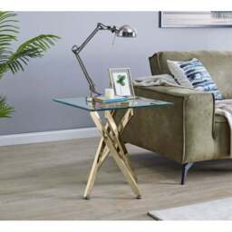 Furniturebox Tavalo Gold Side Table - Size: 55 x 55 x 55cm - Wilko - thumbnail 4