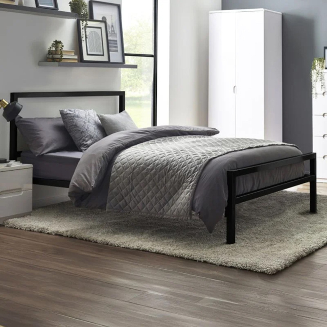 Julian Bowen Soto Double Satin Black Metal Bed Frame - Wilko - image 1
