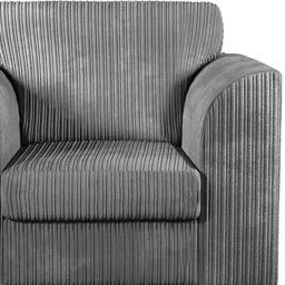 Luxor Single Seater Grey Jumbo Cord Armchair - Wilko - thumbnail 4