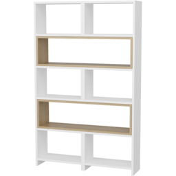 Decorotika Poyraz 8 Shelf White Sapphire Oak Bookcase - Size: 150 x 163.5 x 22cm - Multi - Wilko - thumbnail 3
