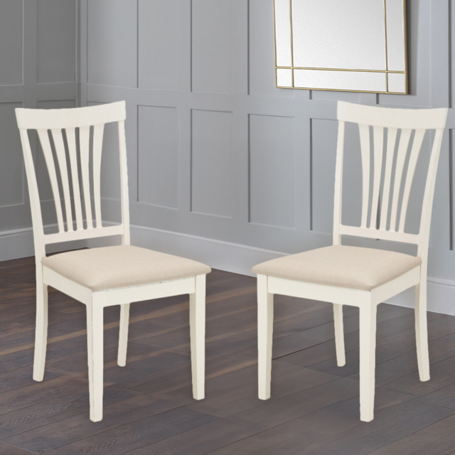 Julian Bowen Stanmore Set of 2 Ivory Dining Chairs - Cream - Wilko - image 1