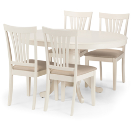 Julian Bowen Stanmore Set of 2 Ivory Dining Chairs - Cream - Wilko - thumbnail 4