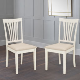 Julian Bowen Stanmore Set of 2 Ivory Dining Chairs - Cream - Wilko - thumbnail 1
