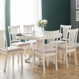 Julian Bowen Stanmore Set of 2 Ivory Dining Chairs - Cream - Wilko - thumbnail 5