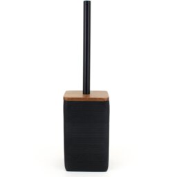 Wood Geo Toilet Brush Holder Black - Wilko