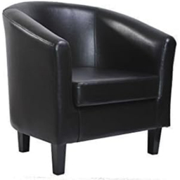 Black Faux Leather Tub Arm Chair - Size: 72 x 68 x 66cm - MCC - Wilko - thumbnail 3