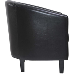 Black Faux Leather Tub Arm Chair - Size: 72 x 68 x 66cm - MCC - Wilko - thumbnail 5