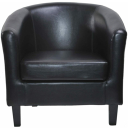 Black Faux Leather Tub Arm Chair - Size: 72 x 68 x 66cm - MCC - Wilko - thumbnail 4