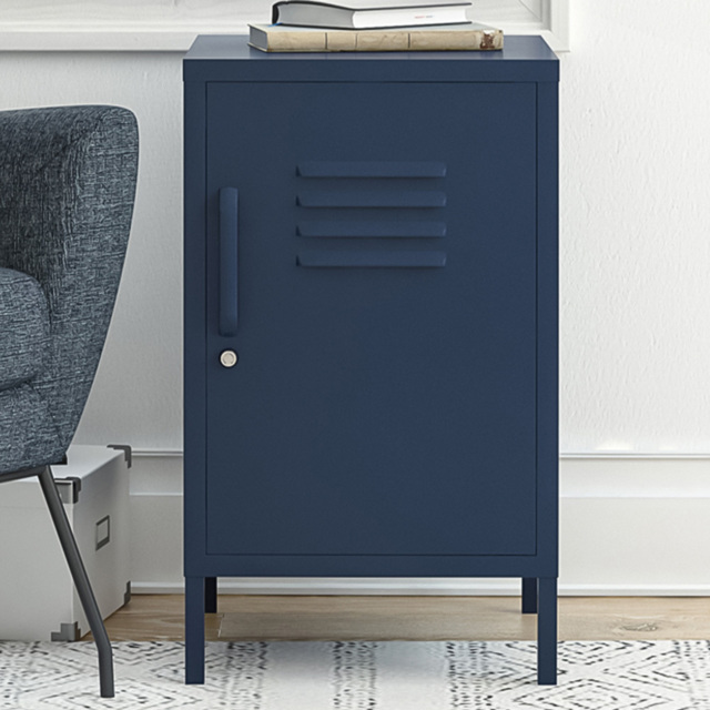 Dorel Bradford Single Door Navy Metal Locker End Table - Size: 68 x 37 x 39cm - Wilko - image 1
