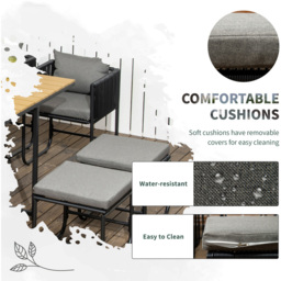 Outsunny Rattan 10 Seater Dining Set Black - Wilko - thumbnail 6