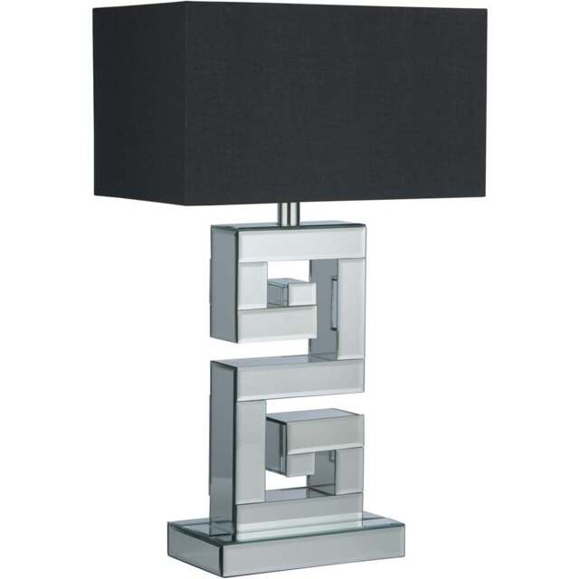 Lighting Collection Mirror Table Lamp With Grey Shade - Size: 53 x 20 x 32cm - Silver - Wilko - image 1