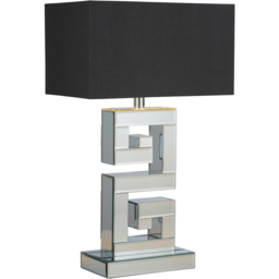 Lighting Collection Mirror Table Lamp With Grey Shade - Size: 53 x 20 x 32cm - Silver - Wilko - thumbnail 4