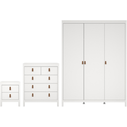 Florence Barcelona White 3 Piece Bedroom Furniture Set - Furniture To Go - Wilko - thumbnail 3