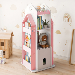 Living and Home 4 Tier Pink Rotating Kids Castle Bookshelf - Size: 4 Shelf - Wilko - thumbnail 4