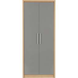 Seconique Seville 2 Door Grey Gloss Light Oak Veneer Wardrobe - Wilko - thumbnail 4