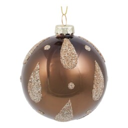 Glitter Detailed Christmas Bauble - Amber Charm - Wilko - thumbnail 4