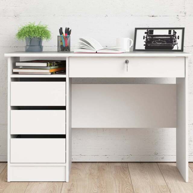 Florence Function Plus 4 Drawer Desk White - Size: 48 x 109 x 75cm - Furniture to Go - Wilko - image 1