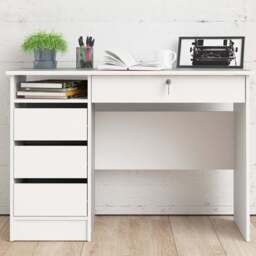 Florence Function Plus 4 Drawer Desk White - Size: 48 x 109 x 75cm - Furniture to Go - Wilko - thumbnail 1