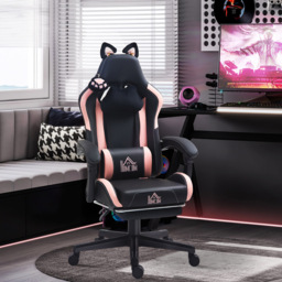 HOMCOM Black Reclining Gaming Chair with Footrest - Size: 124 x 62 x 65cm - Wilko - thumbnail 4
