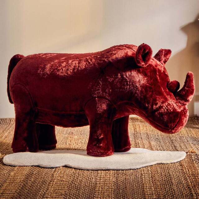 Premier Housewares Rhino Maroon Animal Chair - Size: 110 x 60 x 33cm - Red - Premier Kids - Wilko - image 1