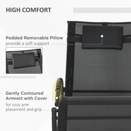 Outsunny Black Zero Gravity Chaise Rocking Chair with Padded Pillow - Size: 88 x 155 x 61cm - Wilko - thumbnail 5