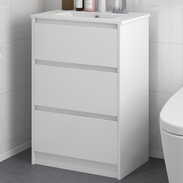 Kleankin White Bathroom Vanity Unit - Size: 61 x 37 x 88cm - Wilko - image 1
