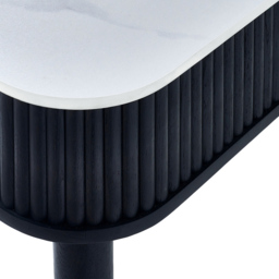 Julian Bowen Louis Fluted Stone Dining Table with Drawers White and Black - Size: 4 Seater - Wilko - thumbnail 6