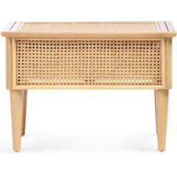 Desser Chester Single Drawer Natural Rattan Coffee Table - Size: 52 x 66 x 46cm - Cream - Wilko - thumbnail 4