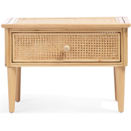 Desser Chester Single Drawer Natural Rattan Coffee Table - Size: 52 x 66 x 46cm - Cream - Wilko - thumbnail 5