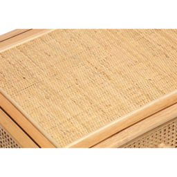 Desser Chester Single Drawer Natural Rattan Coffee Table - Size: 52 x 66 x 46cm - Cream - Wilko - thumbnail 6