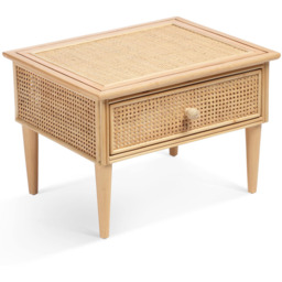 Desser Chester Single Drawer Natural Rattan Coffee Table - Size: 52 x 66 x 46cm - Cream - Wilko - thumbnail 3