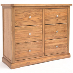 Cabinet Bits Salerno 6 Drawer Brown Chrome Knob Chest of Drawers - Wilko - thumbnail 3