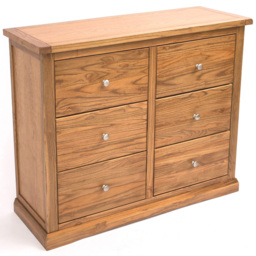 Cabinet Bits Salerno 6 Drawer Brown Chrome Knob Chest of Drawers - Wilko - thumbnail 5