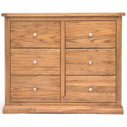 Cabinet Bits Salerno 6 Drawer Brown Chrome Knob Chest of Drawers - Wilko - thumbnail 4