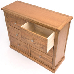 Cabinet Bits Salerno 6 Drawer Brown Chrome Knob Chest of Drawers - Wilko - thumbnail 6