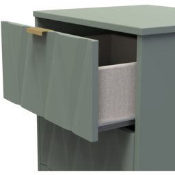 Crowndale Las Vegas 3 Drawer Reed Green Bedside Table Ready Assembled - Wilko - thumbnail 7