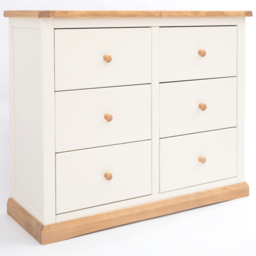 Cabinet Bits Trevi 6 Drawer White Wood Knob Chest of Drawers - Wilko - thumbnail 3