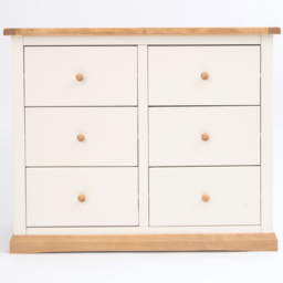 Cabinet Bits Trevi 6 Drawer White Wood Knob Chest of Drawers - Wilko - thumbnail 4